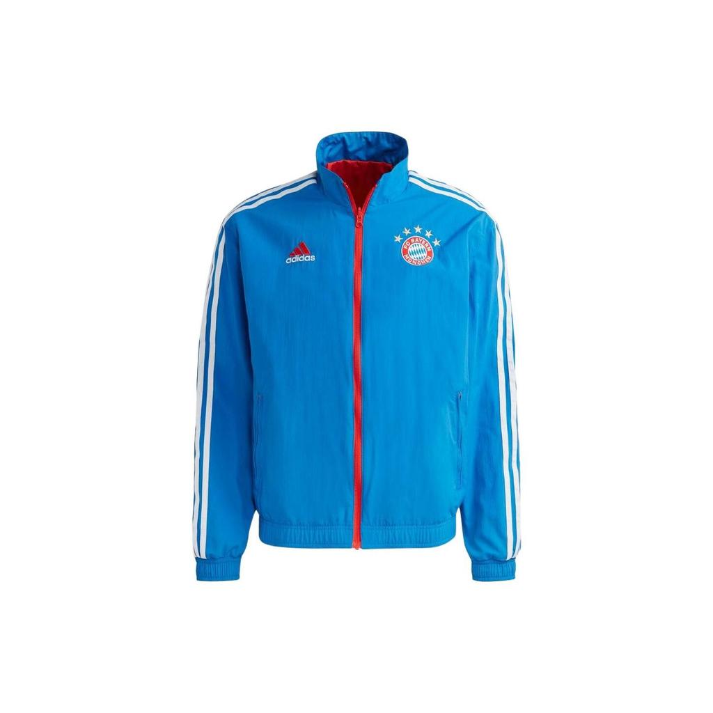 Adidas Striped Logo Print Reversible Jacket Men Outerwear Bright-Royal-Blue HT8834