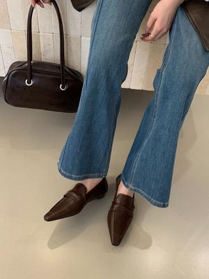 Остроносые туфли на низком каблуке, весна и осень 2025, новые тонкие туфли с мелким вырезом, европейские и американские дышащие туфли на мягкой подошве, женские