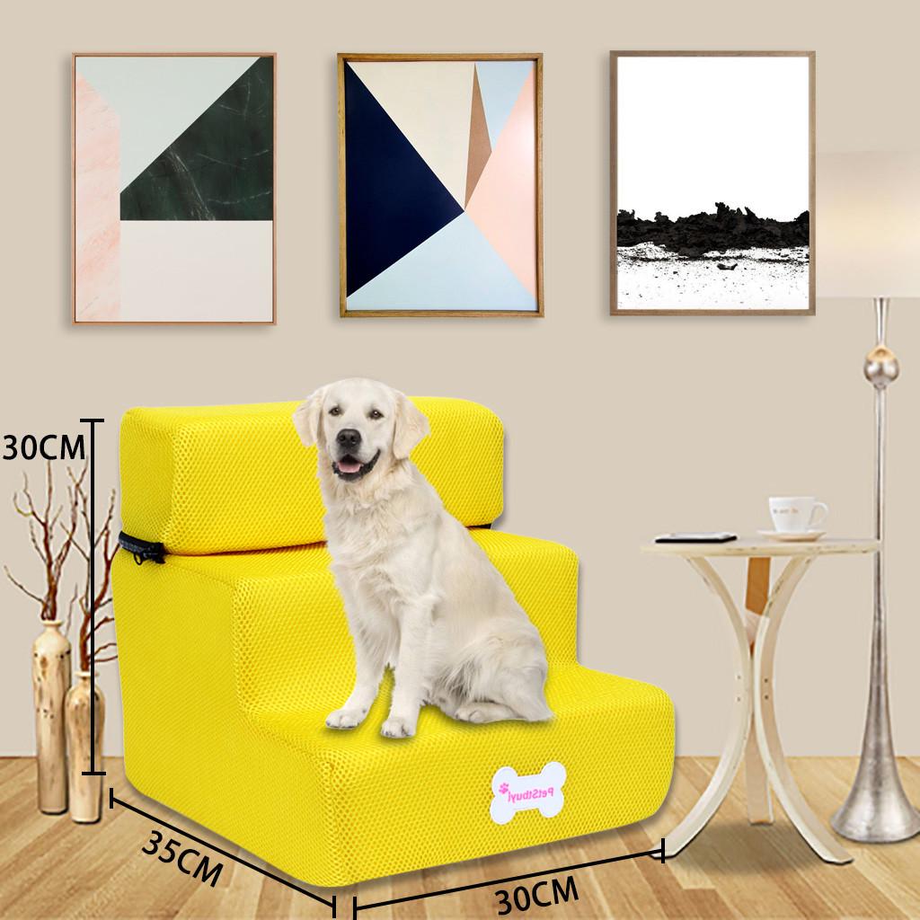 New Breathable Mesh Foldable Pet Stairs Detachable Pet Bed Cat Dog Ramp 3 Steps