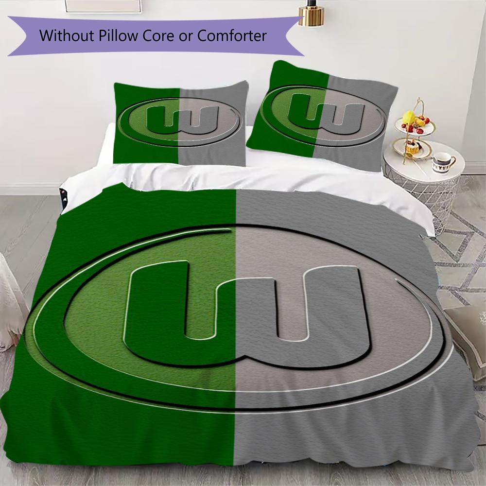 VfL Wolfsburg Pattern Bedding uilt Set uilt Cover Pillowcase Home Decoration Birthday Gift (1 * duvet cover + 2 * pillowcase without core)101