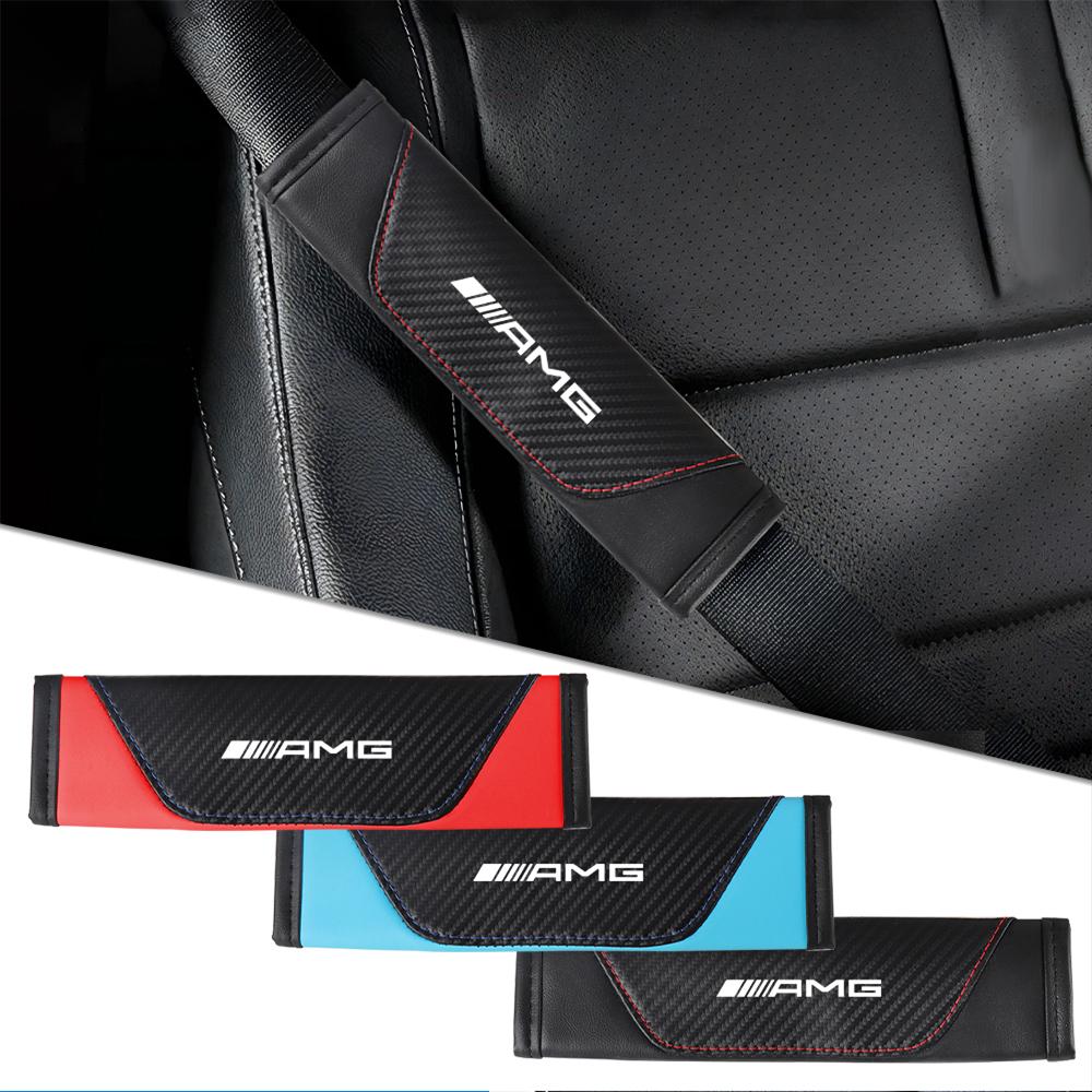 EJG4 2PC Car Seat Belt Shoulder Protector Pads for Mercedes Benz AMG GLC X253 A200 260I W206 W447 W213 W220 S500 W106 CLA ML270 W204