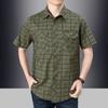 Summer Men Short Sleeve Shirt Streetwear Fashion Lapel Business Plaid Casual Tops Plus Size