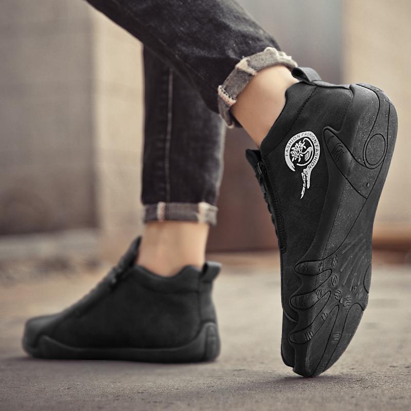 Сплошные мужские туфли для вождения, весна и осень, новый стиль, дышащая мужская обувь в горошек, кроссовки, деловая обувь, рабочая обувь, зимняя мужская обувь