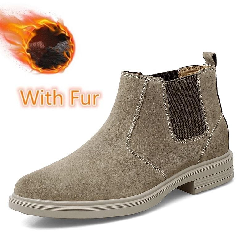 Новейшие мужские ботинки, классические модные ботинки Chelsea Frosted Suede, мужские повседневные ботинки, роскошные брендовые теплые зимние ботинки, осенне-зимние ботинки