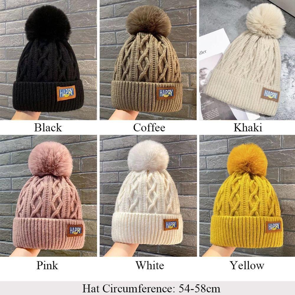 Сохраняйте тепло Вязаная шапка Утолщенная шапка-бини Стильная зимняя шапка для отдыха на природе