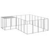 VidaXL Silver Kennel 8.47 M² Steel Enclosure for Puppies Cage Dogs Outdoor 3082219