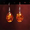 Винтажные овальные серьги с подвесками из искусственного янтаря, женские ювелирные изделия для пирсинга, подарок