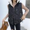 Женское осенне-зимнее пальто с воротником-стойкой, однотонное пальто без рукавов с большим карманом на молнии, свободный теплый хлопковый жилет