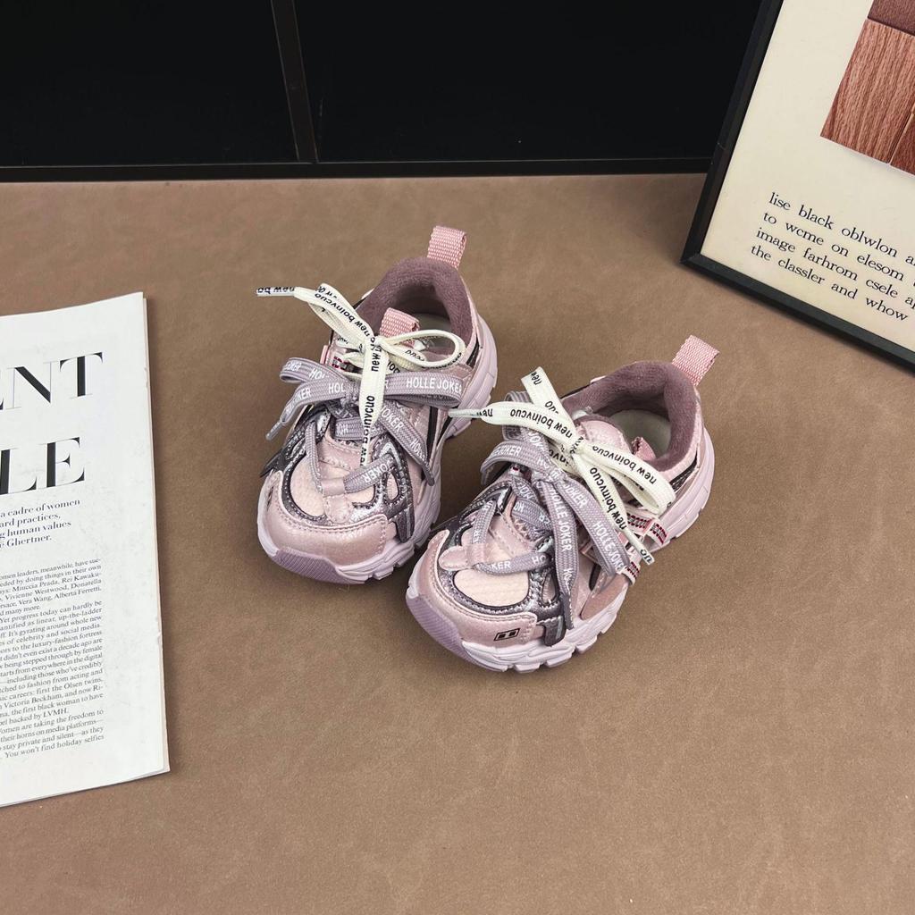 Зима 2025 Унисекс Детские Легкие Велюровые Кроссовки для Бега - Модная, Нескользящая, Универсальная Повседневная Спортивная Обувь