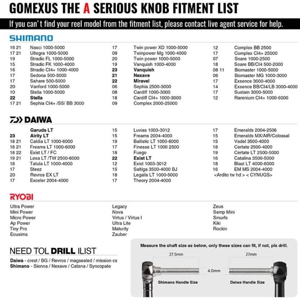 Gomexus A30LTNBK Ручка Алюминий Серебро 30мм Shimano A , Daiwa S (4466)