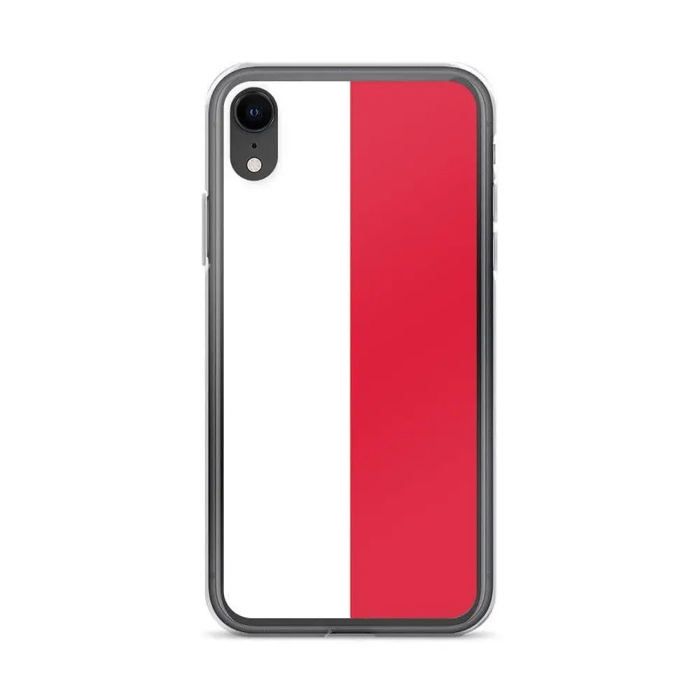 Coque iPhone - Drapeau De La Pologne - iPhone XR - Silicone Souple - Protection Complète - Design Fin