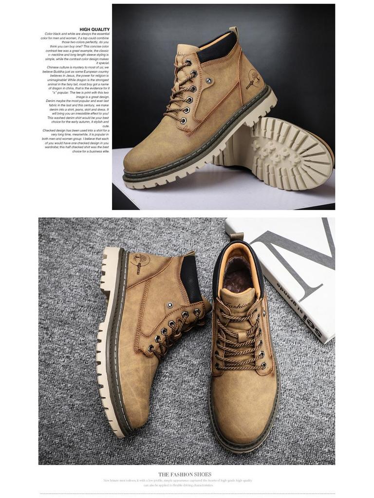 Men's Trendy Mid-Cut Autumn Work Boots - British Style Martin Boots