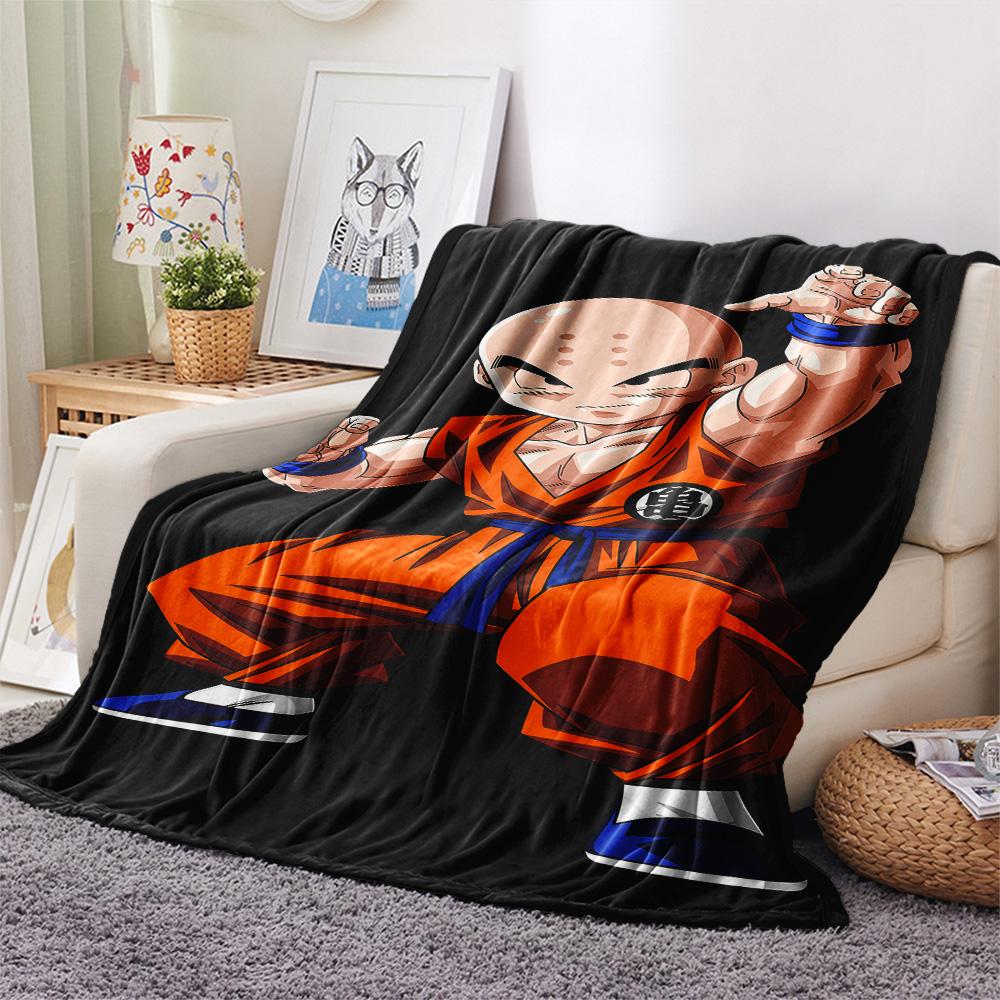 1PC Krillin Patterned Flannel Blanket Suitable For All Seasons For Home Decor Warmth And Comfort Gifts Holiday Present