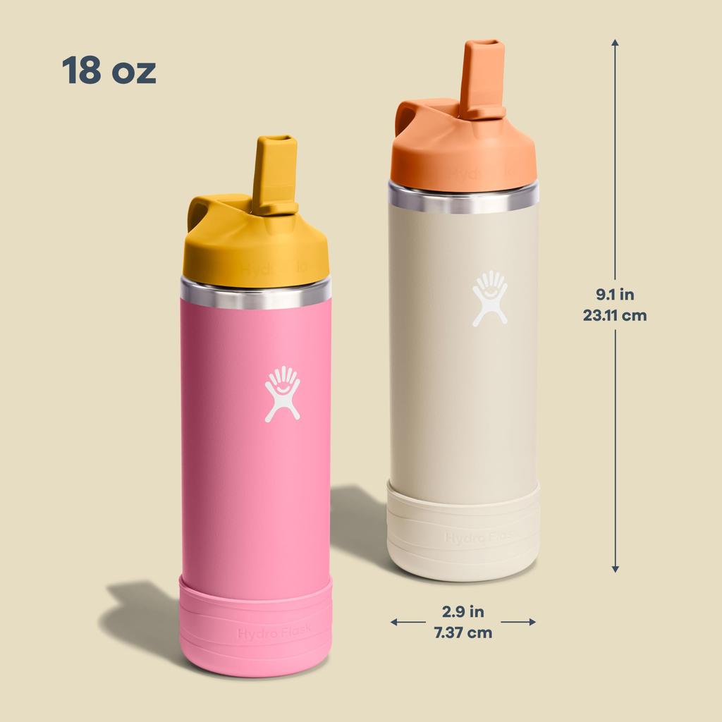 Kids' Stainless Steel Wide Mouth Bottle, 18oz (532ml), Seaspray Insulated Water Bottle (Official Japanese Product)