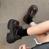 Height-increasing Platform Big Head Small Leather Shoes Women's Spring and Autumn 2025 Winter New British Style Small Lace-up Loafers