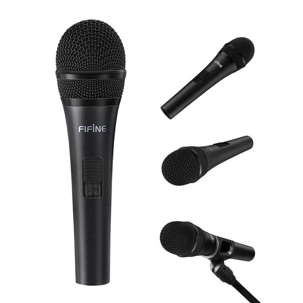 FIFINE Microphone Dynamic Microphone Vocal Microphone Karaoke Microphone Unidirectional Home Karaoke Event Speech Conference Recording Plug Length XLR