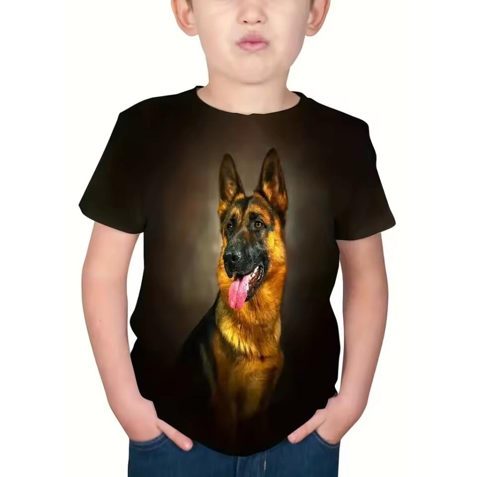 Kids Dog Cartoon Top Fashion Summer Printed 3D T Shirt Boys Tees Casual Short Sleeve O Neck Girls Tops