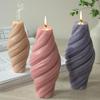 Roman Pillar Swirl Candle Silicone Mold 3D Wave Twirl Spiral Candle Holder Soap Mould Plaster Resin Crafts Home Decor