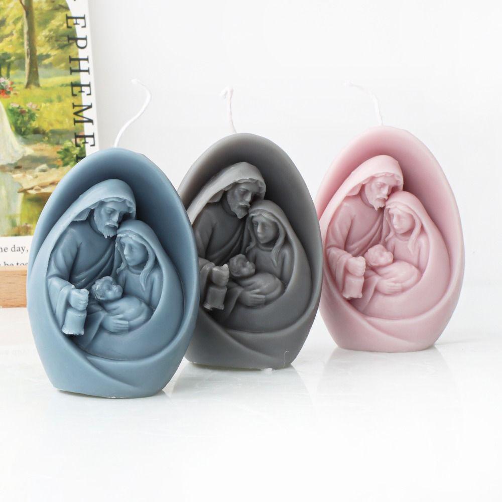 Catholic Holy Jesus Mould Silicone Virgin Mary Mold Jesus Family Candle Mold  Home Decor
