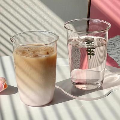 Стеклянная кофейная чашка Японская молочная вода Кофейная стеклянная кружка Прозрачная стакан для питья воды Коктейль Сок Барное стекло Кухонный декор