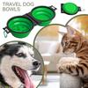 Складная двойная миска для собак, дорожная миска для воды и еды для собак, медленная кормушка для домашних животных, поилка для воды с зажимными фиксаторами для прогулок, походов, кемпинга