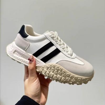 Кожаные немецкие кроссовки на платформе женские весна-лето 2025 года новые универсальные вафельные туфли Forrest Gump спортивная и повседневная женская обувь