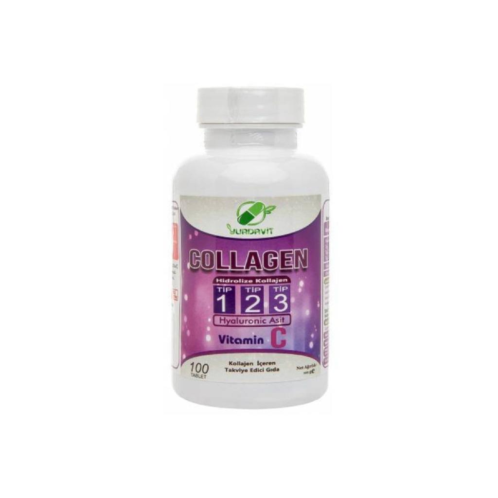 Гидролизованный коллаген (тип) Тип (тип) 1-2-3 Гиалуроновая кислота Витамин С 100 таблеток