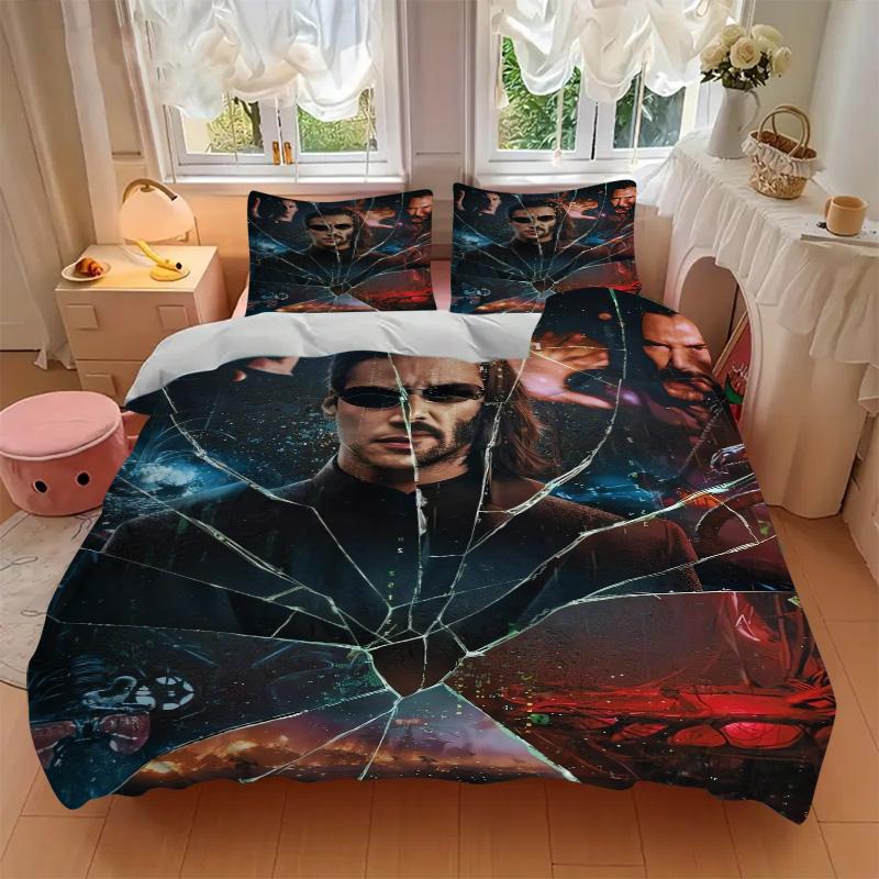 Matrix Reloaded Neo'S Vision Print 3Pcs Bedding Setduvet Cover With 2 Bedropillowcase Home Birthday Gift