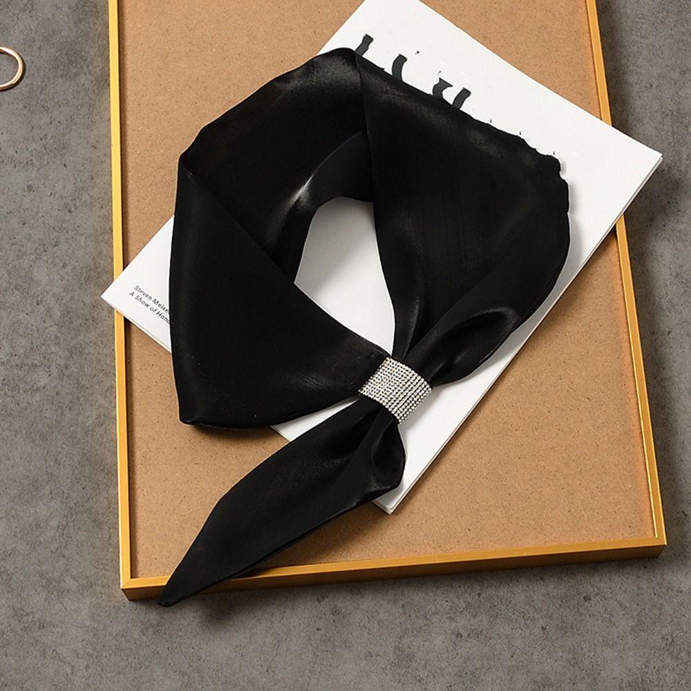 Women's Diamond Satin Silk Scarf with Cross Neckerchief Design