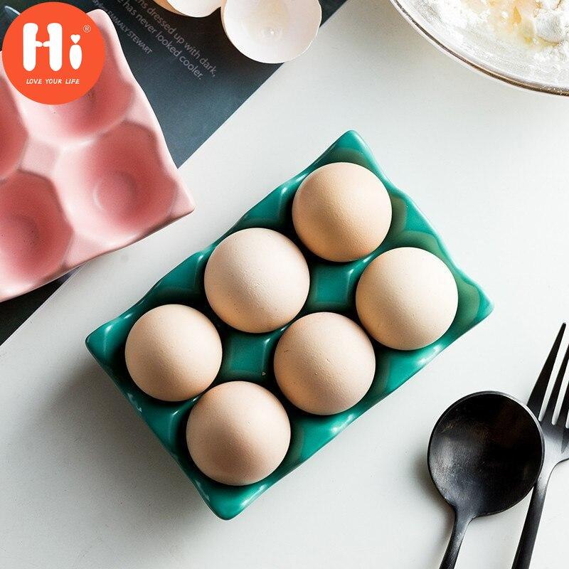 Hi Nordic 6 решеток держатель для яиц керамический противоскользящий ящик для яиц лоток для хранения в холодильнике