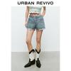 UR Women's Floral Patchwork Denim Shorts