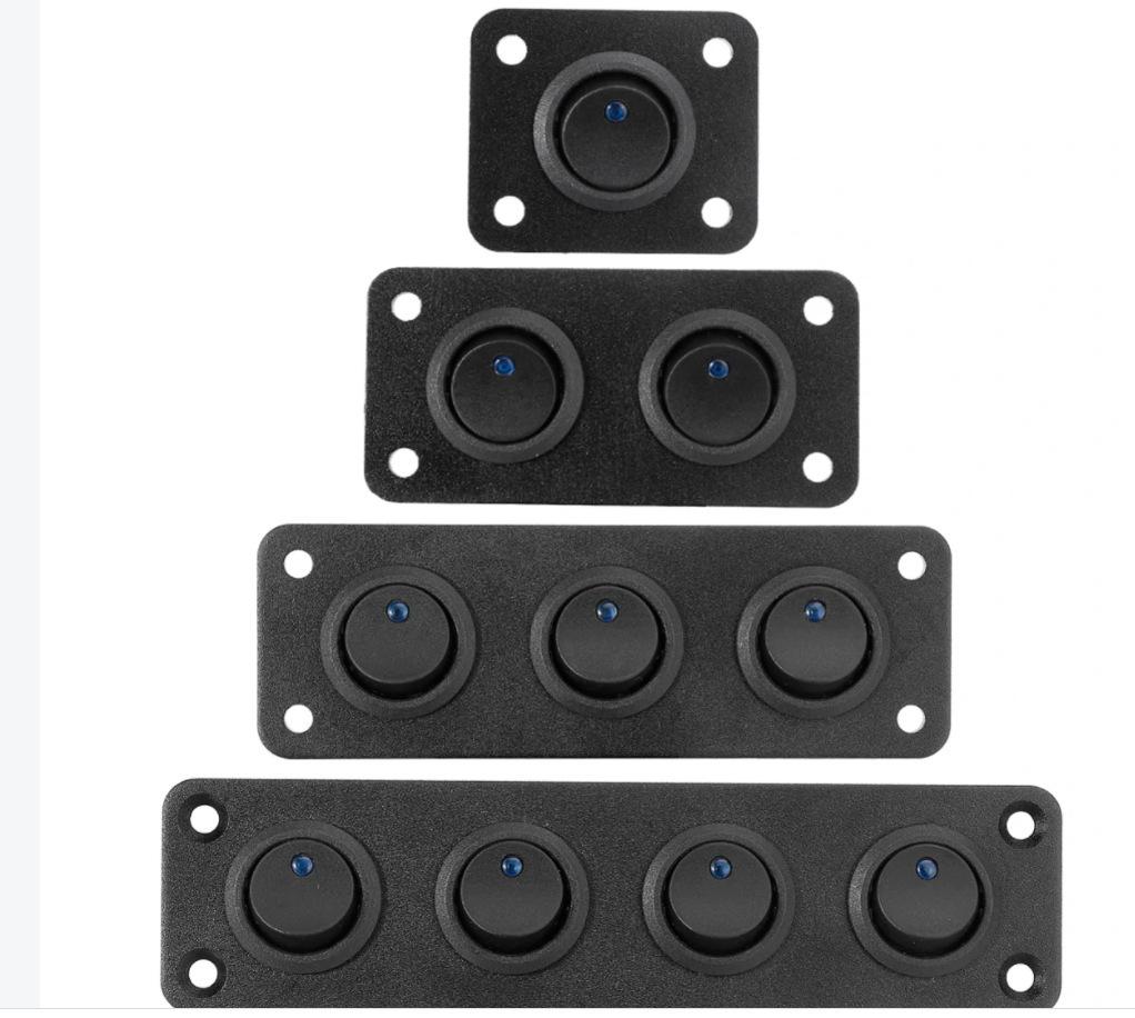 12 В 1-4 Gang Универсальный тумблер Панель USB Автомобиль Лодка Морской Автофургон Грузовик Синий светодиод Стильные аксессуары Морской кулисный переключатель