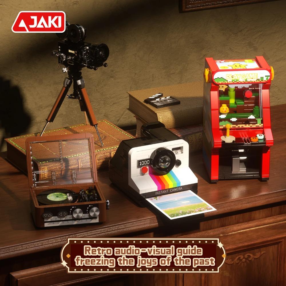 JAKI Retro Electronics Series Game Console High Brick Building Blocks MOC Model Assembly Creative Ornament Kids Birthday Gift