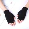 Unisex Thin Knit Half-Finger Gloves for Winter Cycling, Writing, and Work