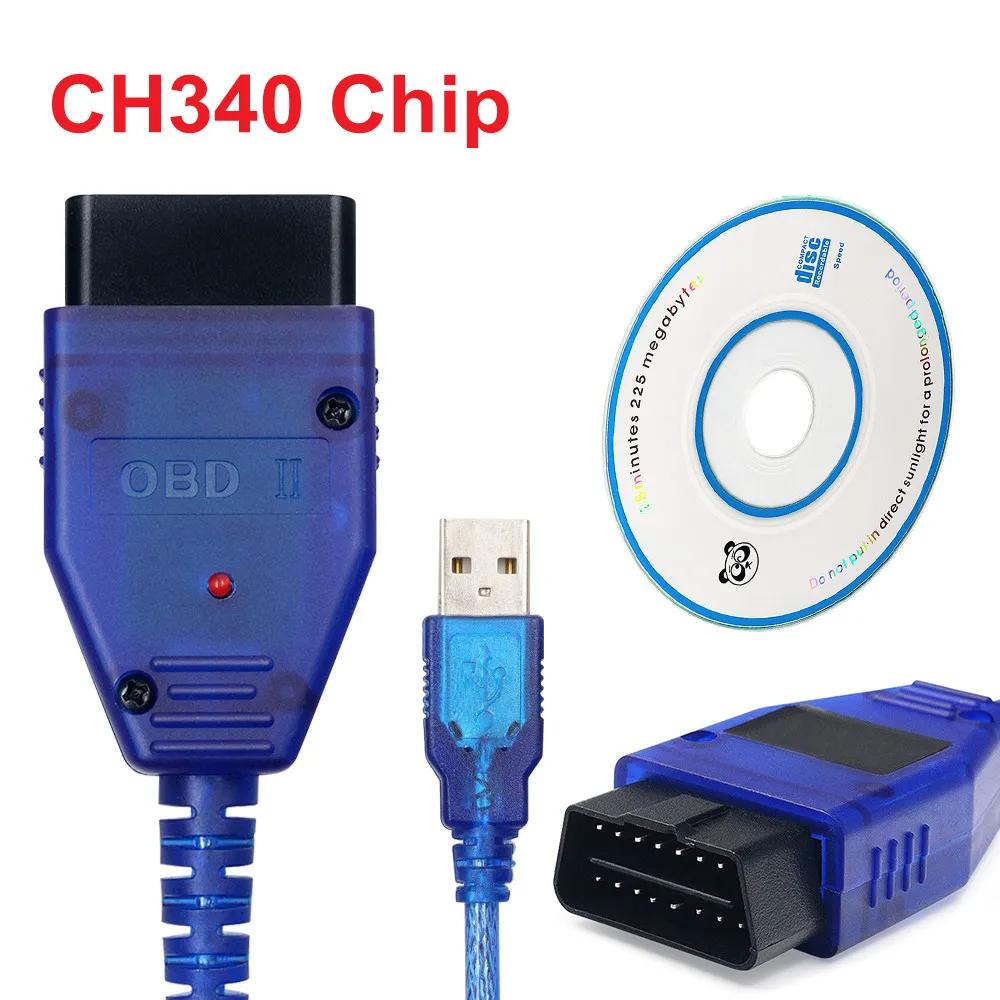For VAG KKL 409.1 CH340 Chip OBD2 USB Interface for Vag 409 Diagnostic Cable OBD2 Scanner Code Readers 4