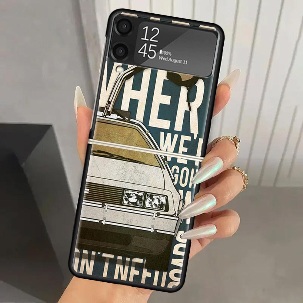 Back To The Future TV Hard PC Phone Case For Samsung Galaxy Z Flip 6 5 4 3 Black Cover ZFlip6 Flip5 Flip4 5G Foldable Print Case