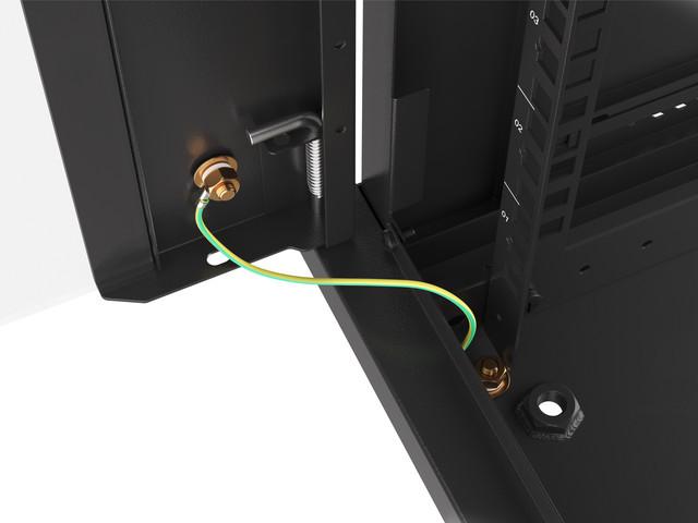 Szafa instalacyjna wisząca 19'' 4U 600X600mm czarna (drzwi szklane)