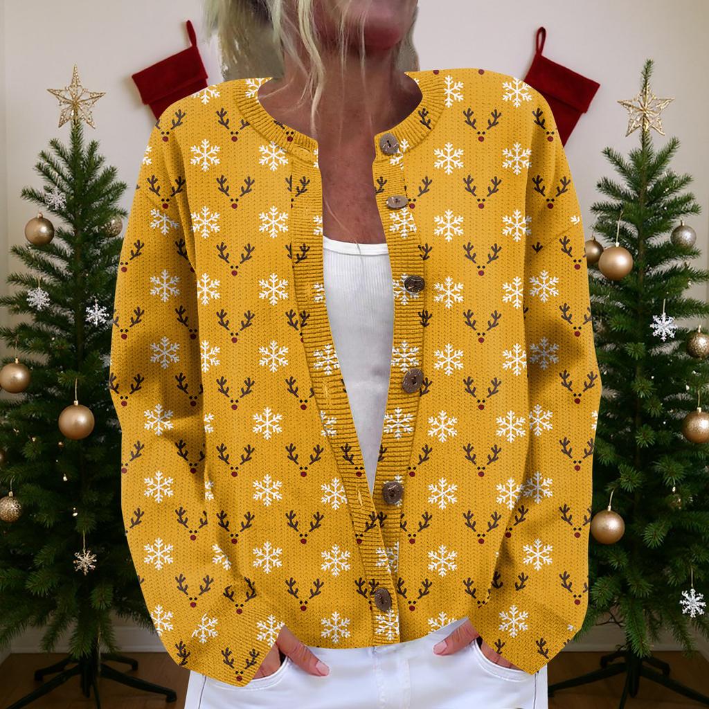 Women's  Cardigan Long Sleeve Lightweight Fun Christmas Print Jacket