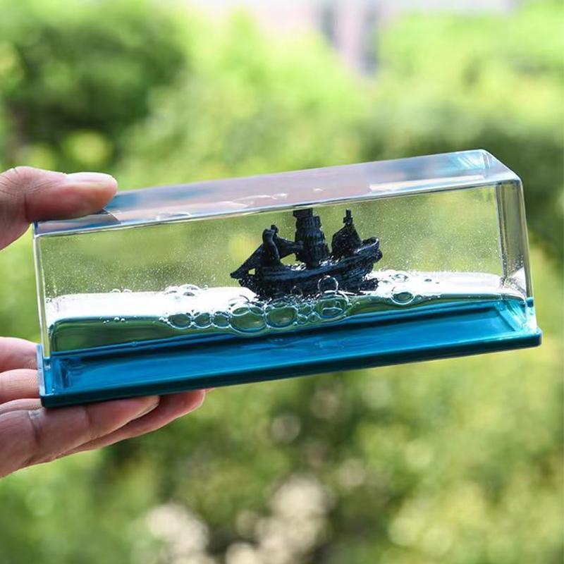 Going Merry Floating Ship Thousand Sunny Floating Boat Ship Fluid Liquid Cruise Ship Hourglass Fluid Drift Bottle Decoration