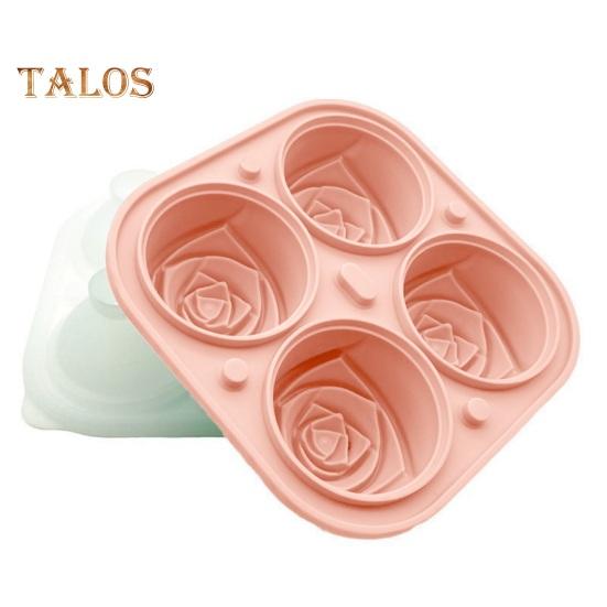 Rose Ice Cube Mold Big Ice Ball Maker for Cocktails 3D Flower Shape Ice Trays Silicone Large Ice Cubes Freezer Tray for Whiskey Bourbon Juice Tea