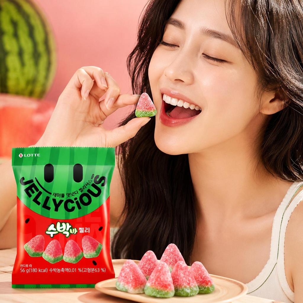 Мягкие конфеты Lotte со вкусом арбуза 56 г