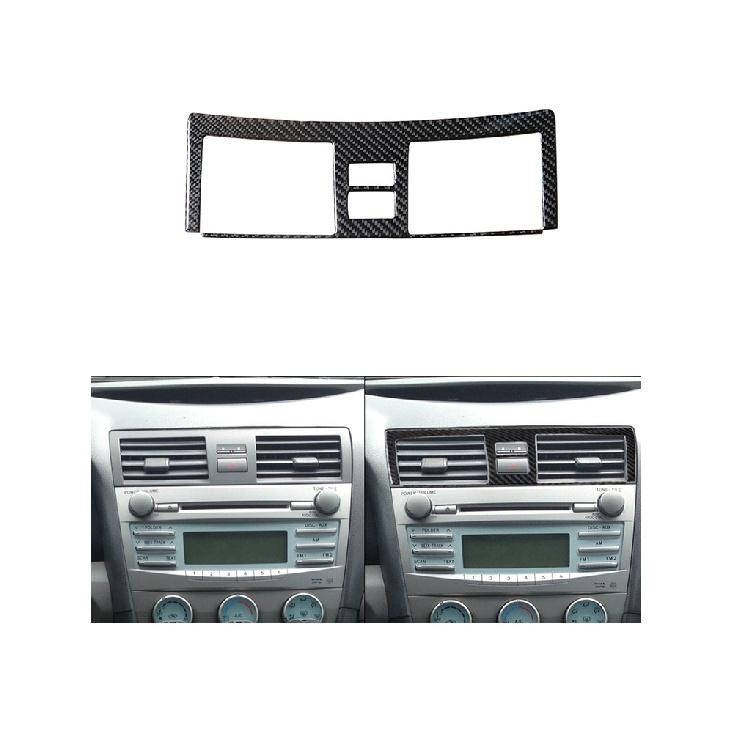 Для Toyota Camry 07-11 наклейки из углеродного волокна на центральной консоли, панель переключателей кондиционера, задняя панель, боковое вентиляционное отверстие, крышка