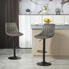 Set of 2 Bar Stools in Retro Design, Incl. Footrest, Height-Adjustable, Gas Lift, Dark Grey