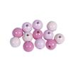 Assortment. Wooden Beads, FSC 100%, 10mm, Pink Tones, Polished, 52 Pcs