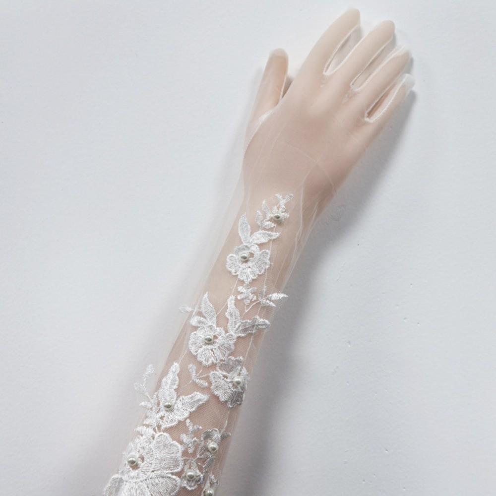 1Pairs Breathable Wedding Bridal Gloves Mesh Tulle Gloves New Bridal Gown Mittens Party Dress