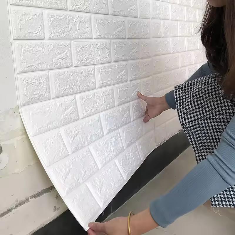 35x38.5CM DIY Self-adhesive 3D Wall Stickers For Bedroom Waterproof Home Decor Background Foam Brick Wallpaper