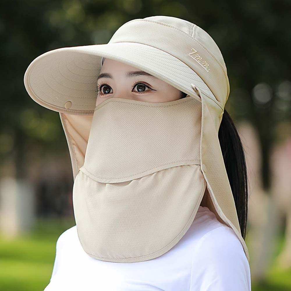 Face Covering Sunshade Shawl Cap Anti-UV Picking Tea Hat Fisherman Hat Shawl Mask Hat Sport