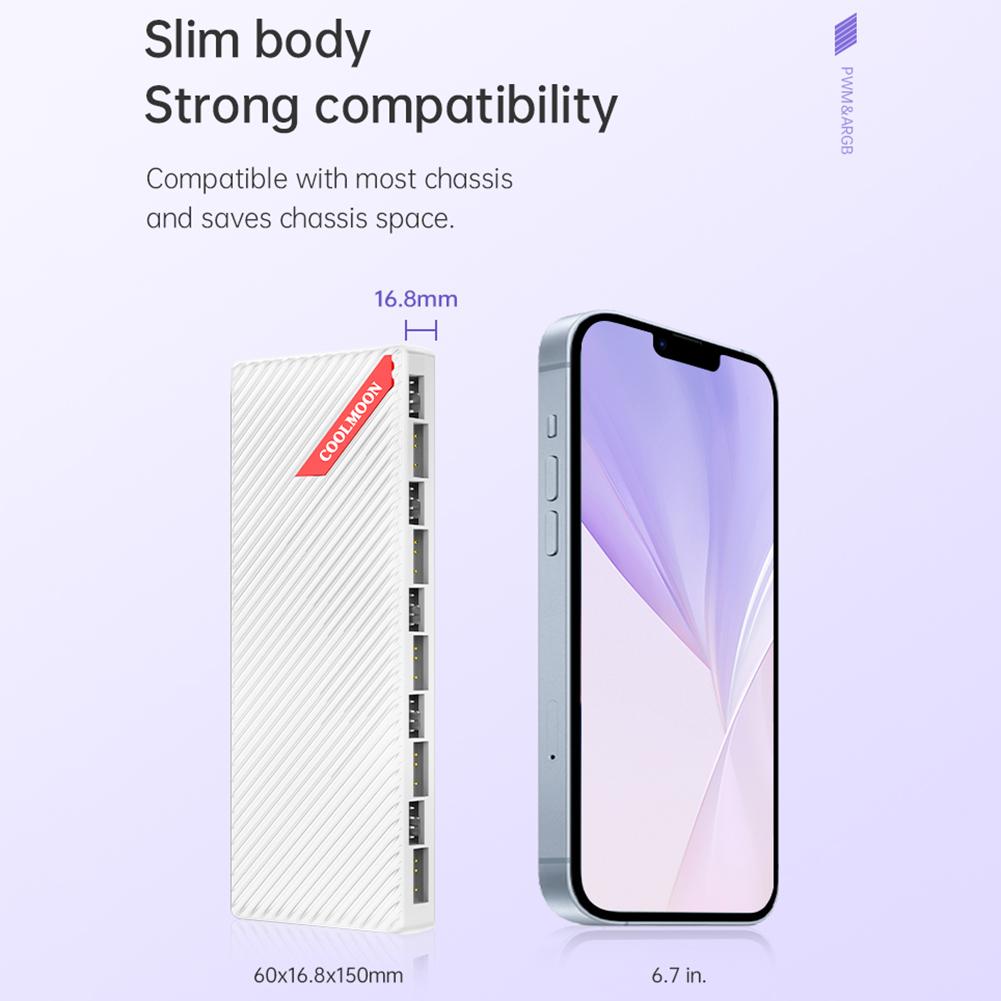 1 To 10 PWM & ARGB Hub Splitter SATA Powered 4 Pin PWM 3 Pin Addressable ARGB Adapter ARGB Controller Splitter for PC Case Fan