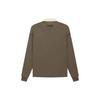 Fear of God Essentials 1977 Серия FW22 Хенли Регби Лонгслив Поло С Контрастной Печатью Цифр Унисекс Топы Древесно-Коричневый FOG-FW22-032