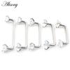Alisouy 1PC Titanium Heart Star Zircon Threaded Surface Bar Barbell Micro Dermal Anchor Retainers Hide In Skin Piercing Jewelry